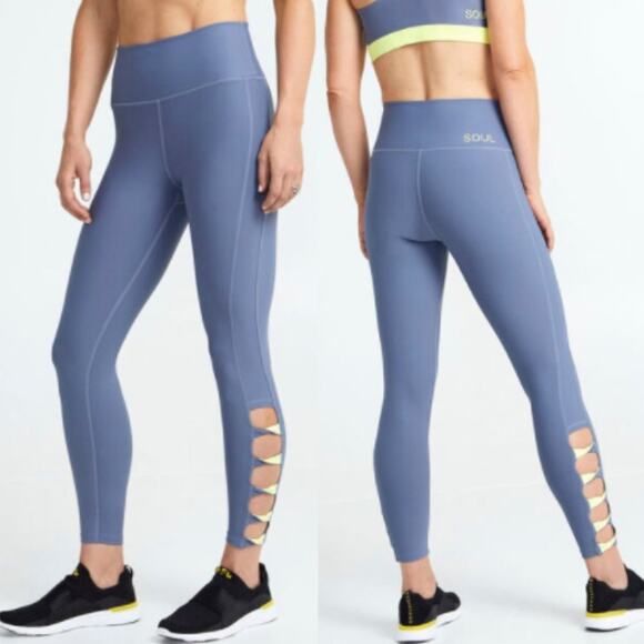 Soul by SoulCycle Twist Ladder Leggings in Grey - Picture 1 of 6